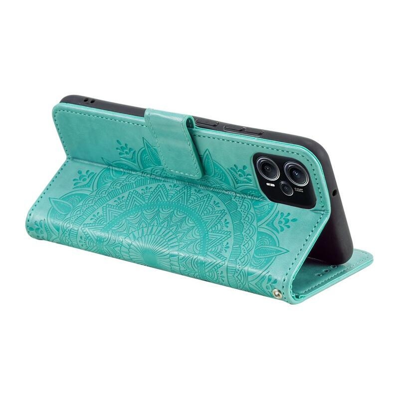 Mandala könyv tok a Xiaomi Poco F5-hez - teal színű