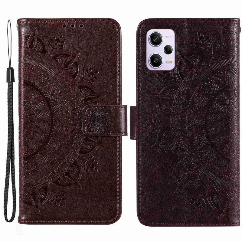 Mandala könyv tok Xiaomi Redmi Note 12 Pro+ 5G - barna színben