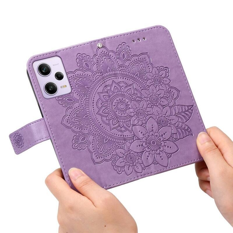 Mandala könyv tok Xiaomi Redmi Note 12 Pro 5G/Poco X5 Pro 5G - lila