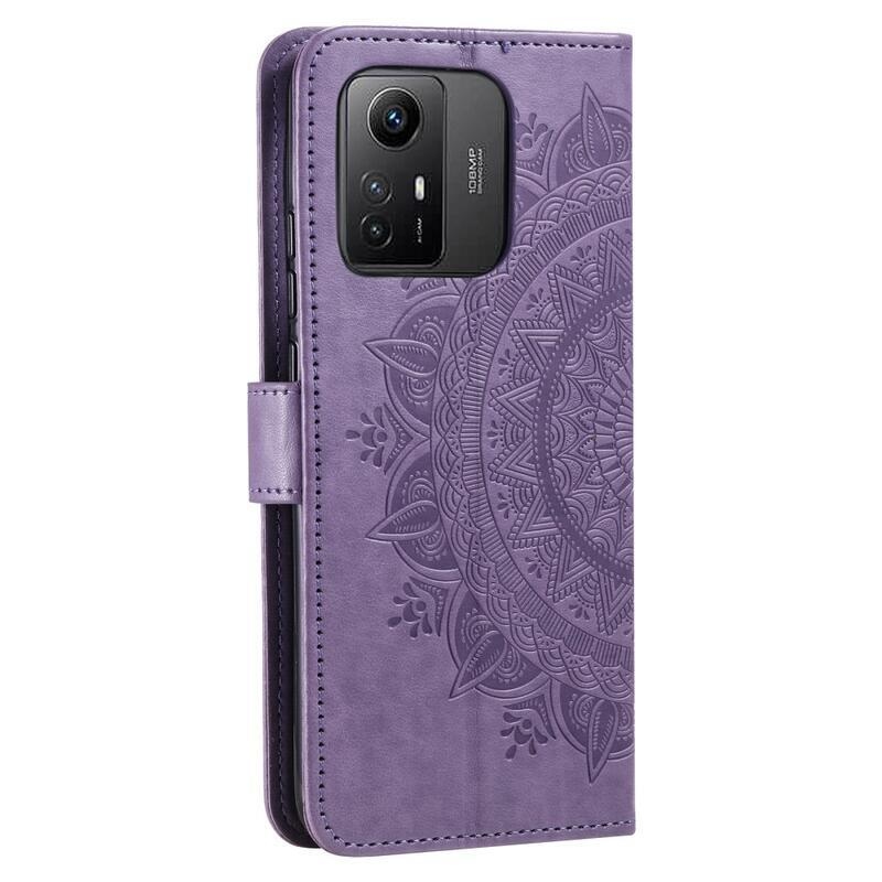 Mandala könyv tok Xiaomi Redmi Note 12S-hez - lila