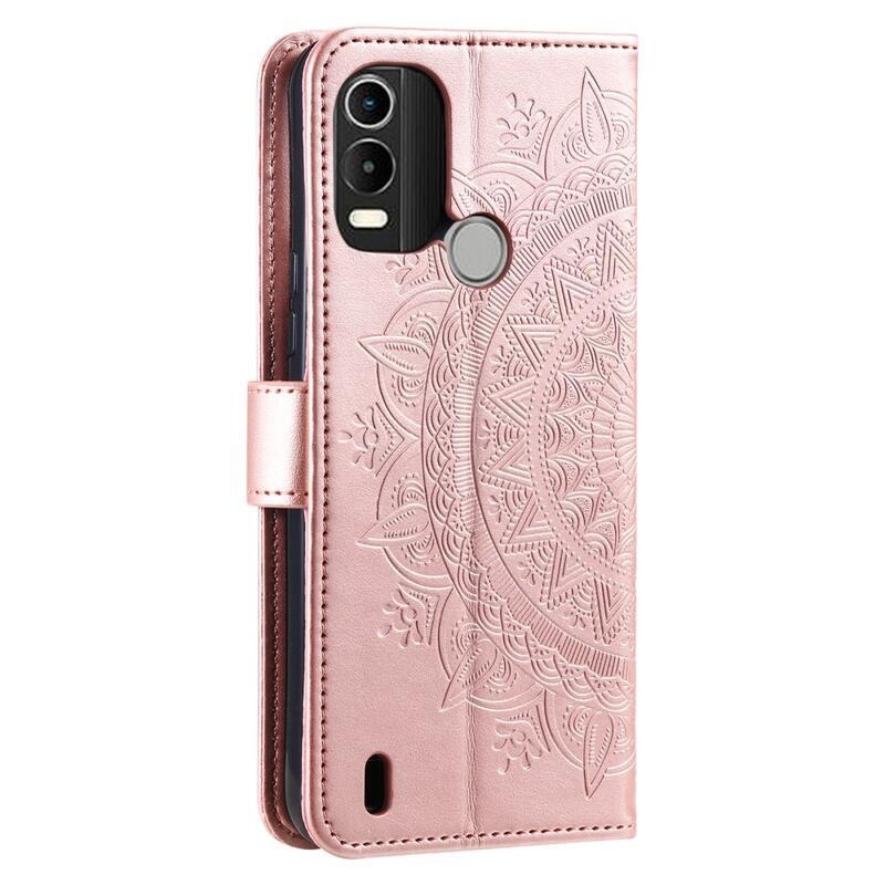 Mandala pénztárca tok Nokia C21 Plus készülékhez - rózsaarany