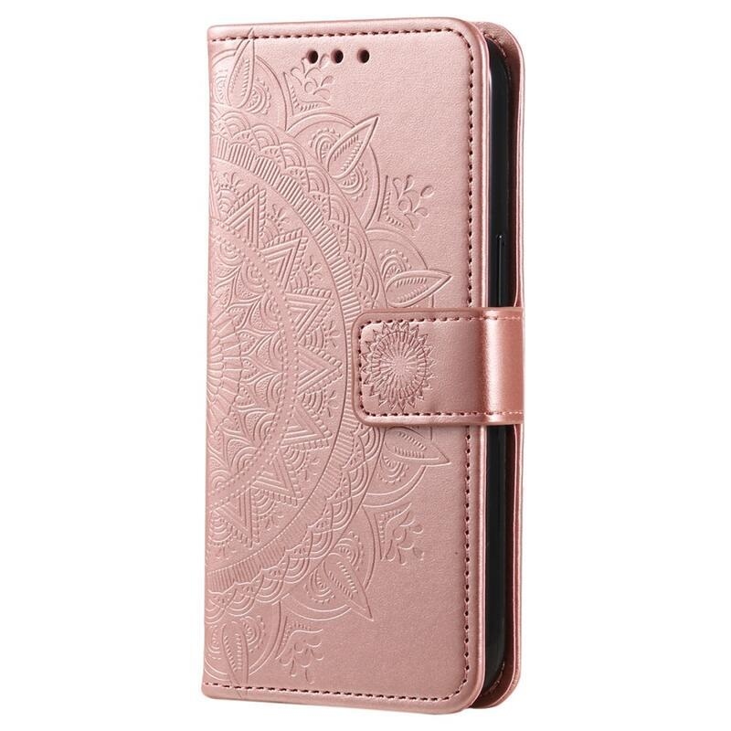 Mandala pénztárca tok Nokia C21 Plus készülékhez - rózsaarany