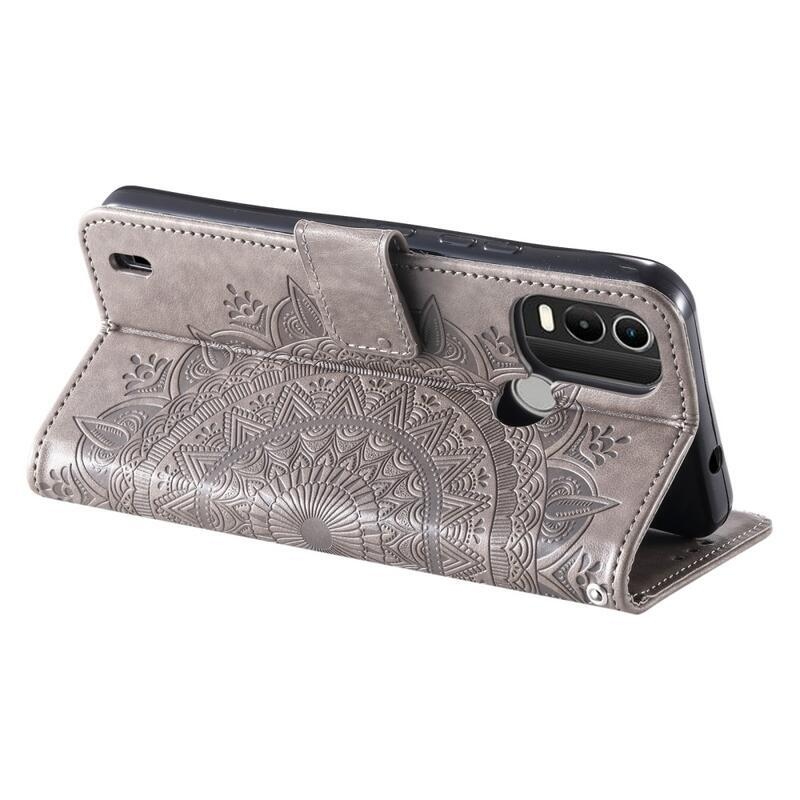 Mandala pénztárca tok a Nokia C21 Plus készülékhez - szürke