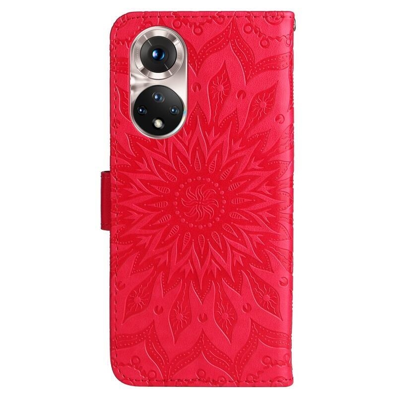 Mandala PU bőr pénztárca tok Huawei Nova 9/Honor 50 - piros