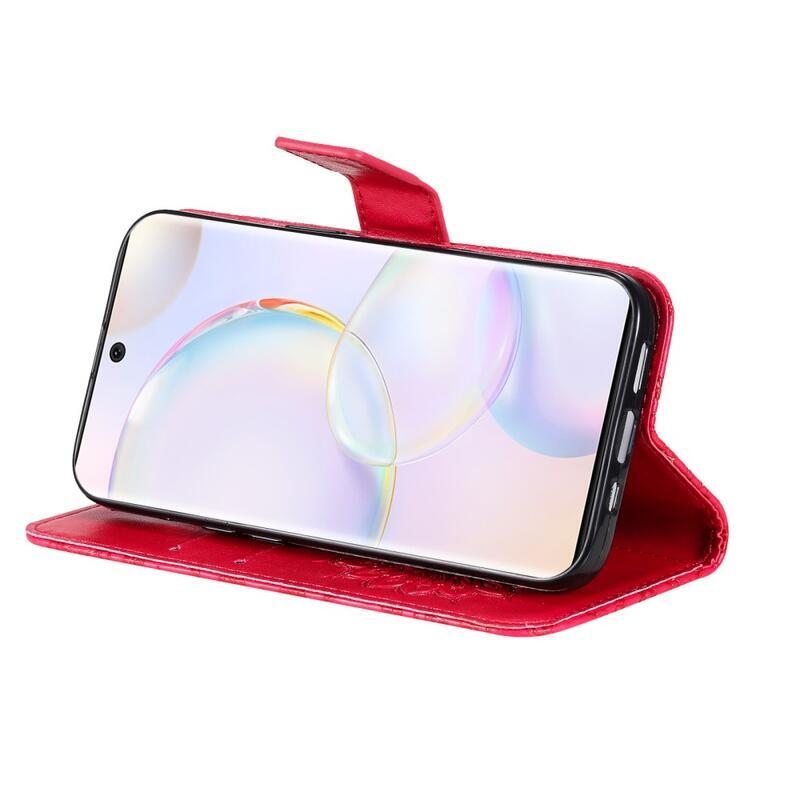 Mandala PU bőr pénztárca tok Huawei Nova 9/Honor 50 - piros
