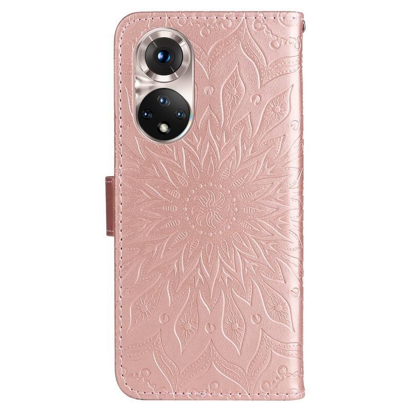 Mandala PU bőr pénztárca tok Huawei Nova 9/Honor 50 - rózsa arany