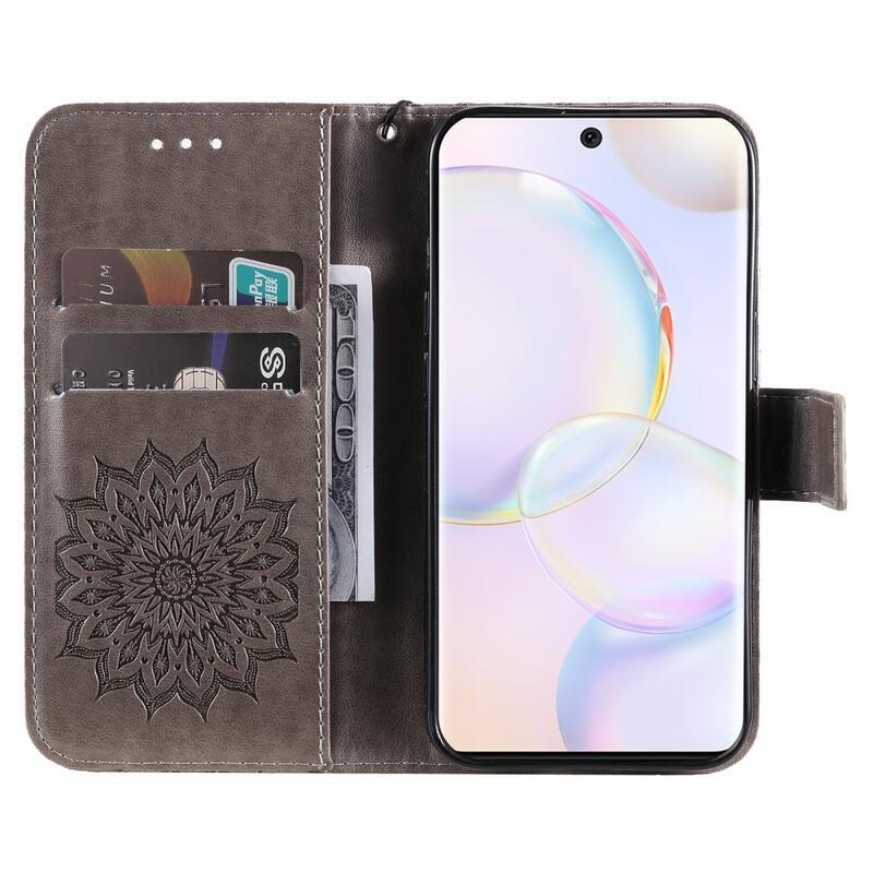 Mandala PU bőr pénztárca tok a Huawei Nova 9/Honor 50 számára - szürke