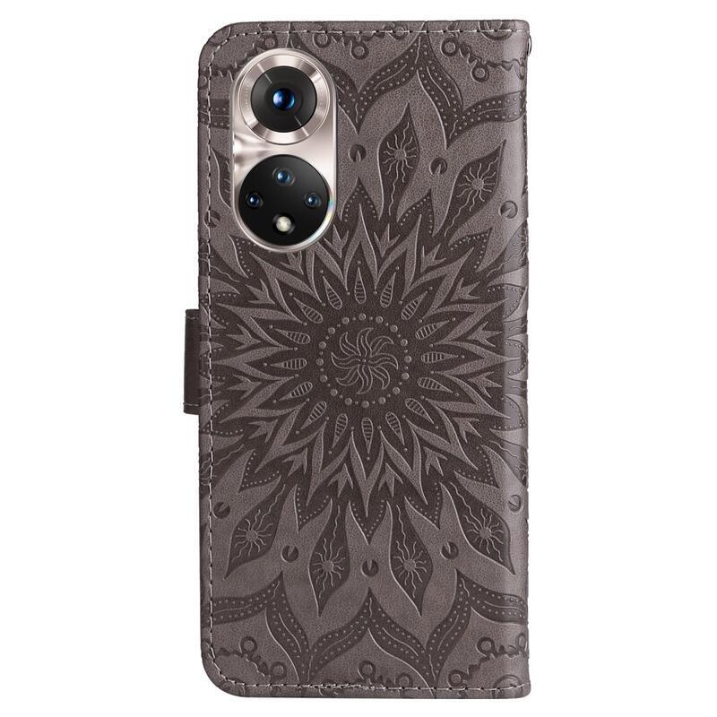 Mandala PU bőr pénztárca tok a Huawei Nova 9/Honor 50 számára - szürke
