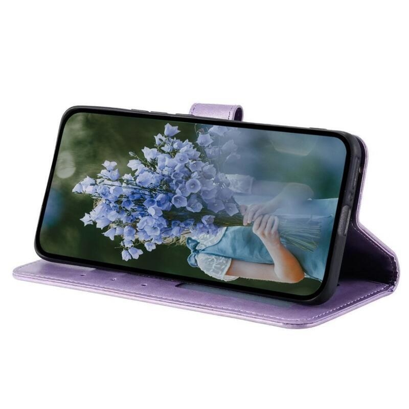 Mandala PU bőr pénztárca tok Samsung Galaxy M13 4G-hez - lila