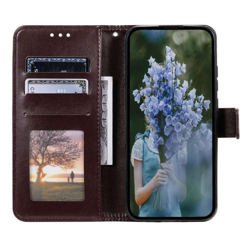 Mandala PU bőr pénztárca tok Samsung Galaxy M13 4G-hez - barna
