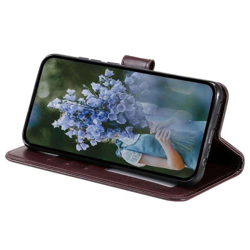 Mandala PU bőr pénztárca tok Samsung Galaxy M13 4G-hez - barna