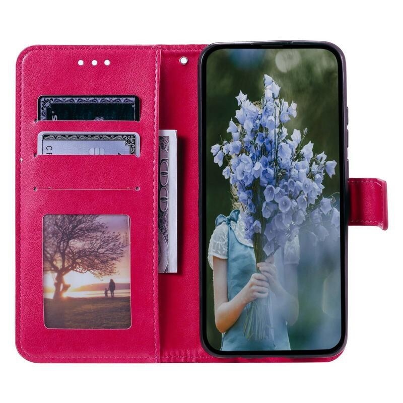 Mandala PU bőr pénztárca tok Samsung Galaxy M13 4G - rózsaszínű