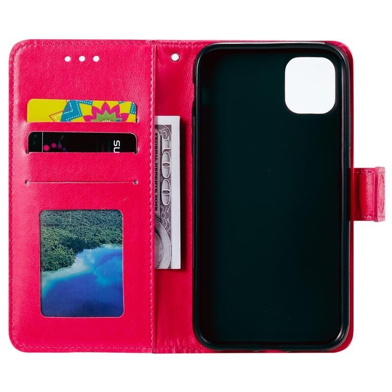 Mandala PU bőr pénztárca tok Xiaomi Mi 11-hez - piros