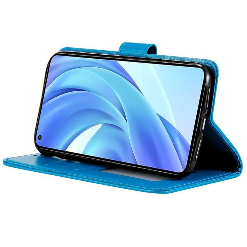 Mandala PU bőr pénztárca tok Xiaomi Mi 11 Lite 4G/5G/11 Lite 5G NE - kék