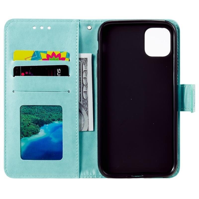 Mandala PU bőr pénztárca tok Xiaomi Mi 11-hez - zöld