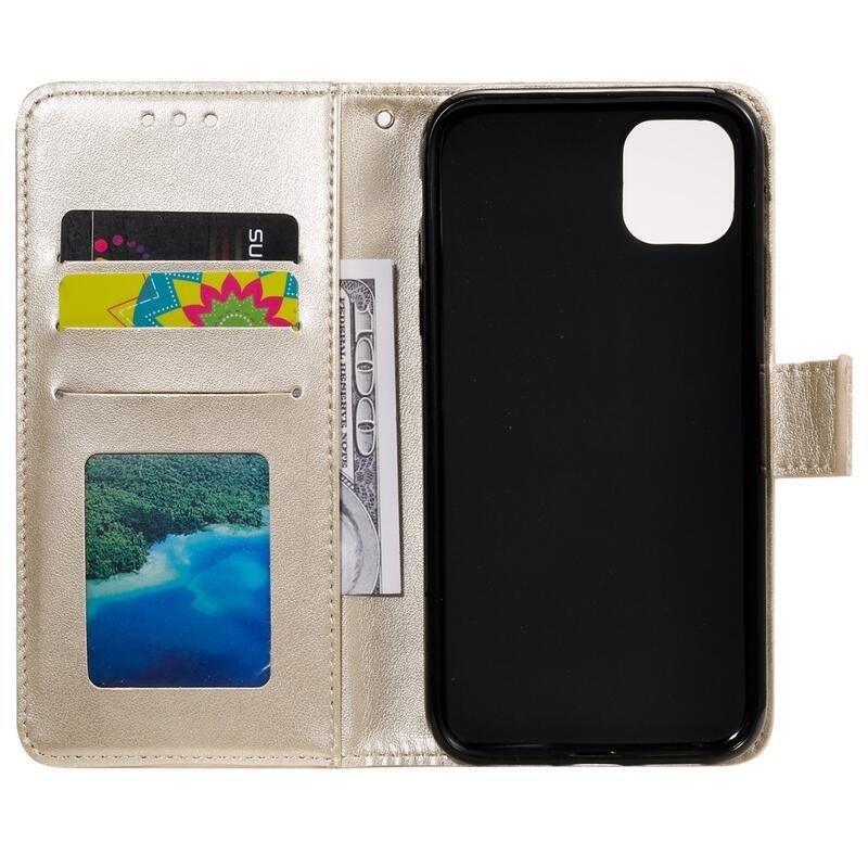 Mandala PU bőr pénztárca tok Xiaomi Mi 11-hez - arany színben