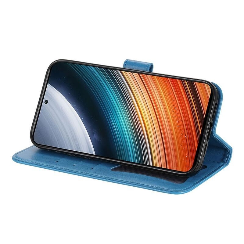 Mandala PU bőr pénztárca tok Xiaomi Poco F4 5G - kék