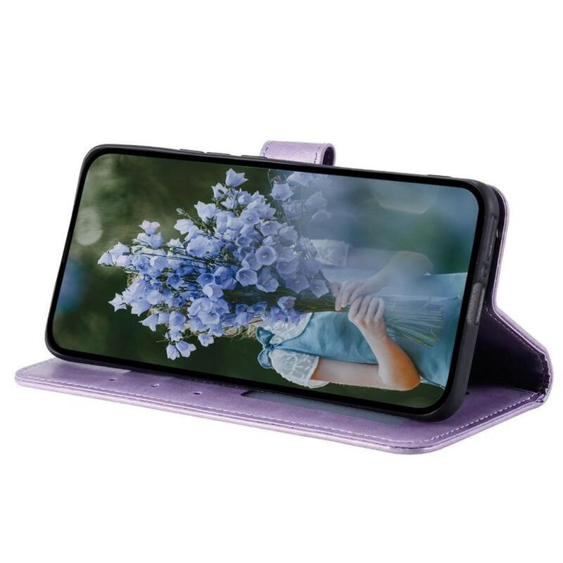 Mandala PU bőr pénztárca tok Xiaomi Poco X4 GT-hez - lila