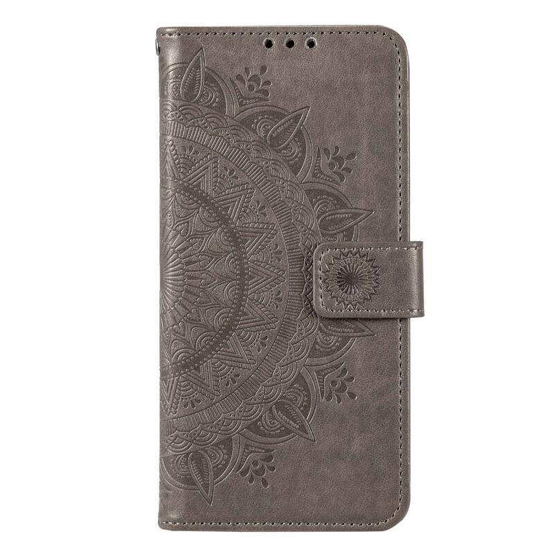 Mandala PU bőr pénztárca tok Xiaomi Poco X4 GT-hez - szürke