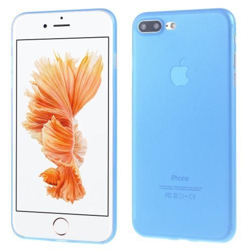 Matt műanyag tok iPhone 7 Plus és iPhone 8 Plus készülékhez - kék