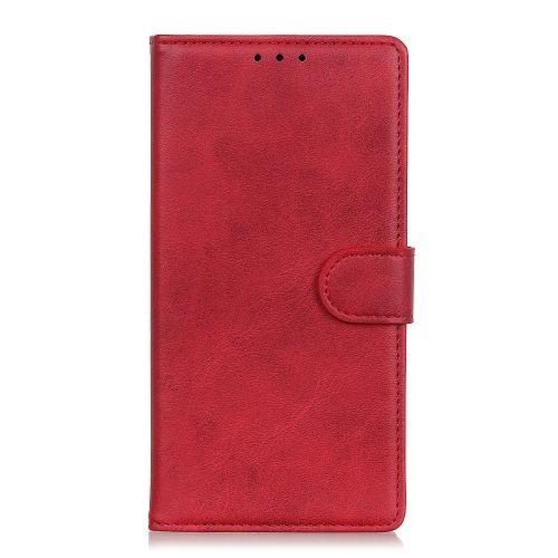 Matt PU bőr tok állvánnyal Samsung Galaxy A80-hoz - piros