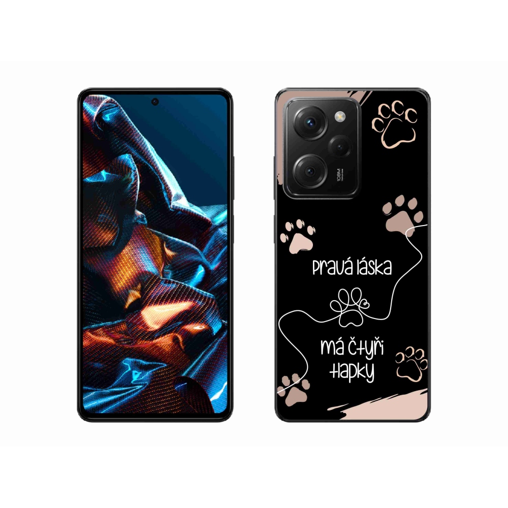 Gél borító mmCase a Xiaomi Poco X5 Pro 5G - kutya motívum 1 fekete háttérrel