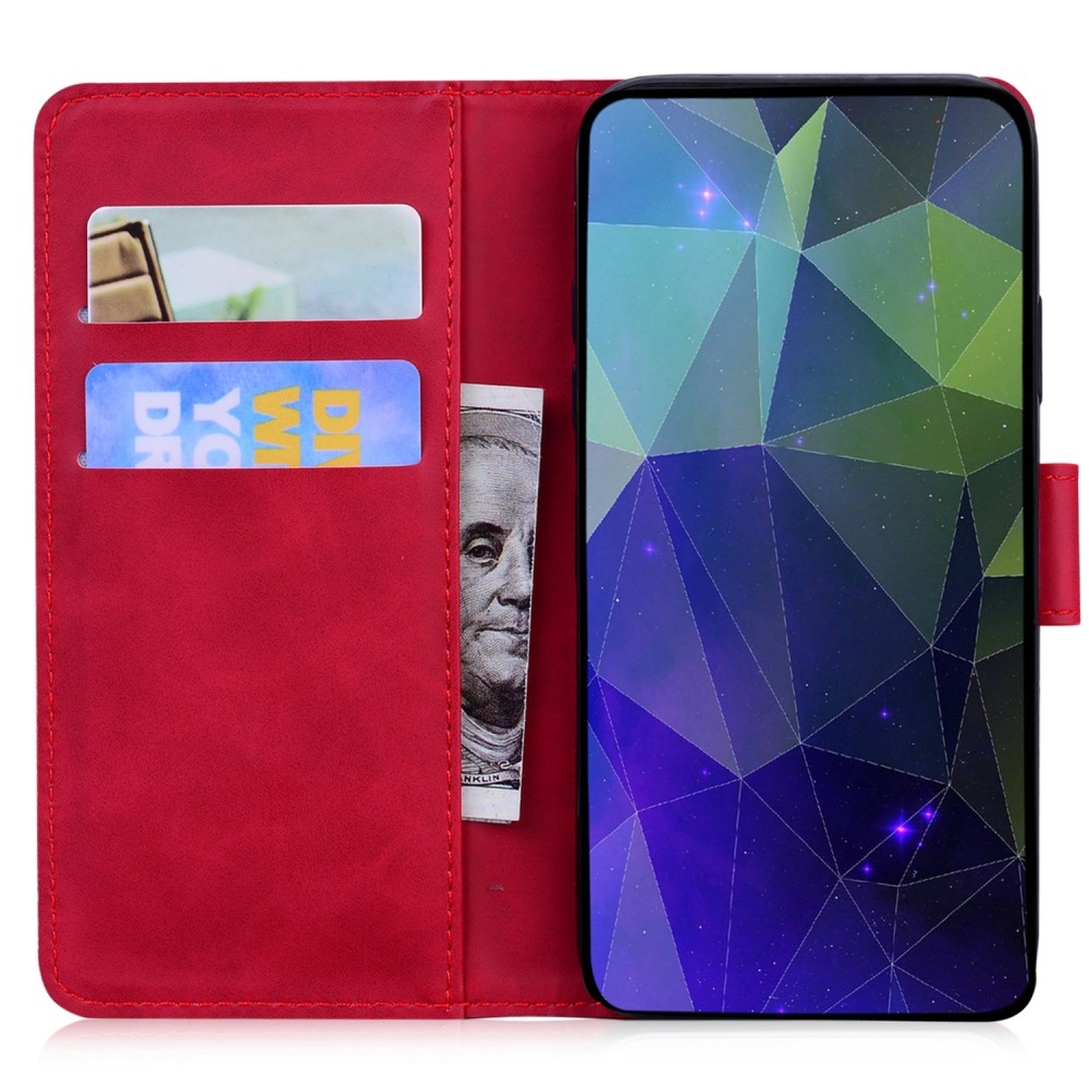 Szilárd könyvtáska a Realme 12 5G/12x 5G készülékhez - piros színű