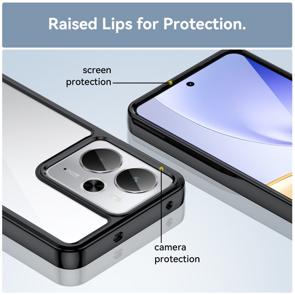Gél tok rögzített hátlappal a Realme 14 5G/14T 5G készülékhez - fekete
