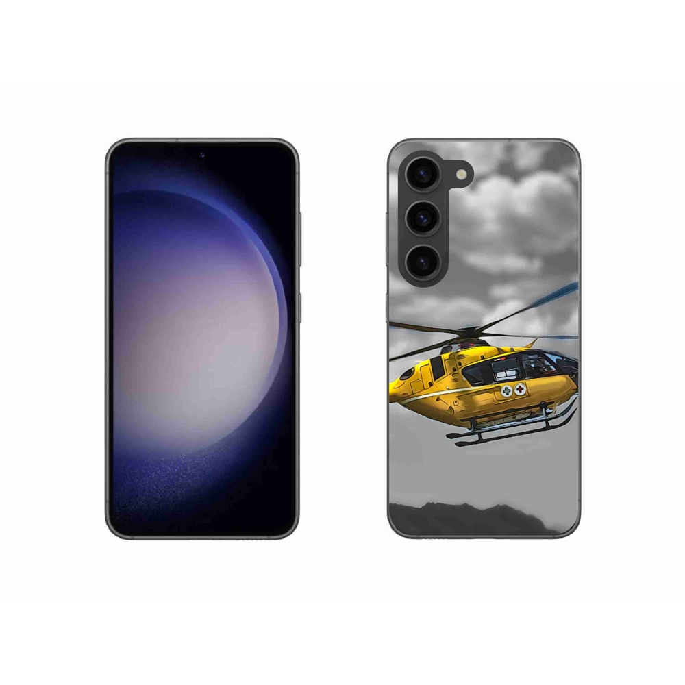 Zselés borítás mmCase Samsung Galaxy S23 5G - sárga helikopterhez