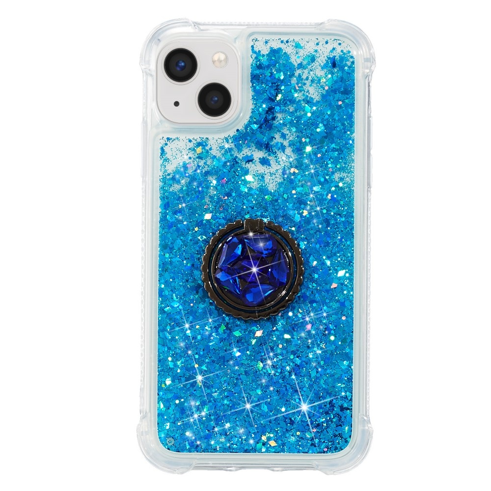 Csillogó homokóra zselés tok iPhone 15 készülékhez - kék