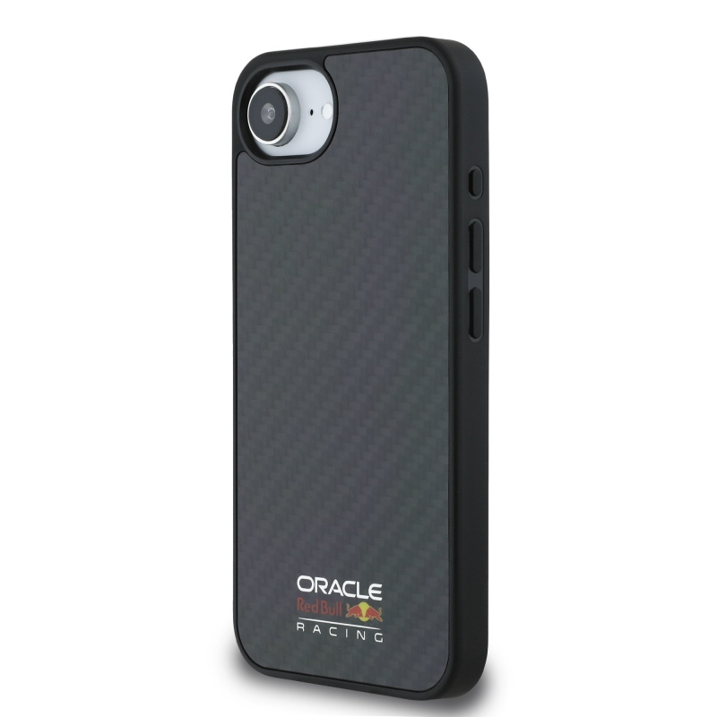 Red Bull Carbon fényes logóval ellátott MagSafe hátlap iPhone 16e készülékhez Fekete
