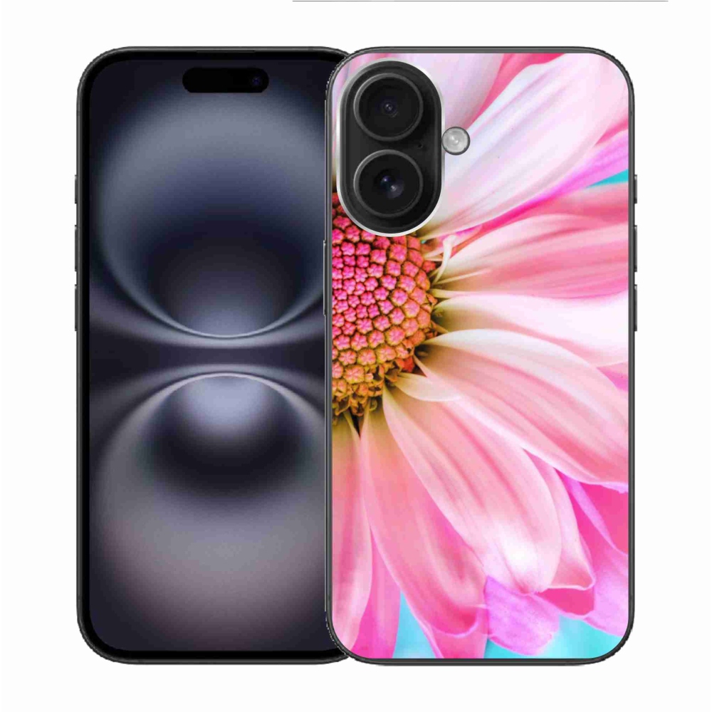Gél védőhuzat mmCase iPhone 16 készülékhez - rózsaszín virág