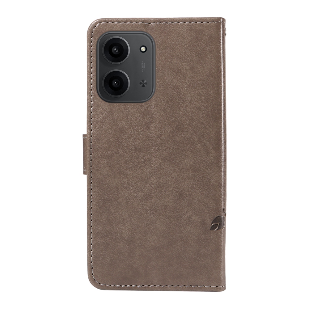 Virágok könyv tok Xiaomi Redmi 15C 4G/5G (173mm) - szürke