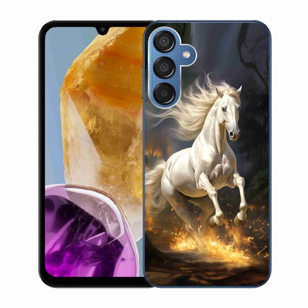 Gél védőhuzat mmCase Samsung Galaxy M15 5G - fehér ló 2