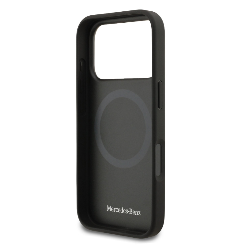 Mercedes Leather Lauer Leaves MagSafe hátlap iPhone 17 Pro fekete színű hátlaphoz