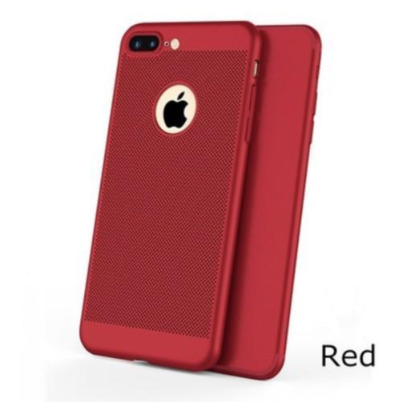 Hálós műanyag tok iPhone 7 Plus és 8 Plus készülékhez - piros színű