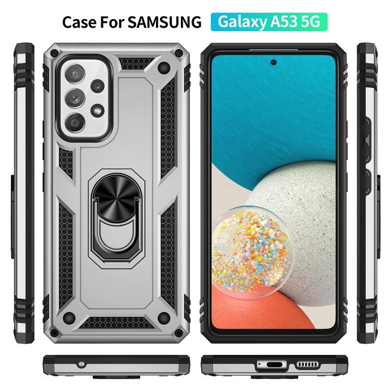 Fémálló hibrid borítás Samsung Galaxy A53 5G készülékhez - ezüst színű