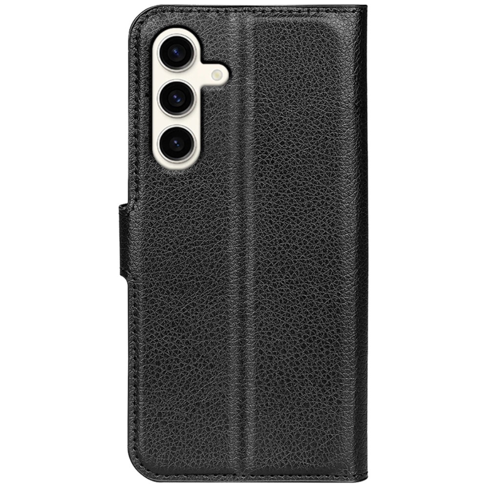Litchi könyv tok Samsung Galaxy S24+ készülékhez - fekete