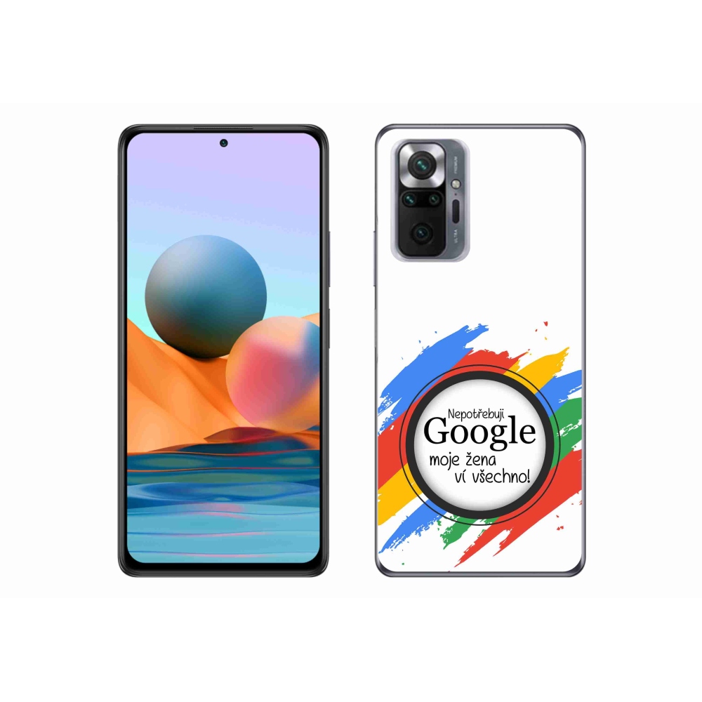 Gél borító mmCase a Xiaomi Redmi Note 10 Pro - a nő mindent tud fehér háttérrel