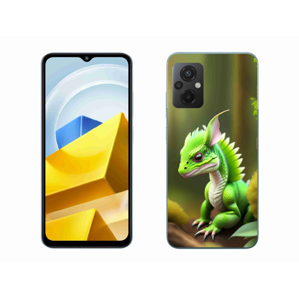 Gél borítás mmCase a Xiaomi Poco M5 4G-hez - zöld sárkány