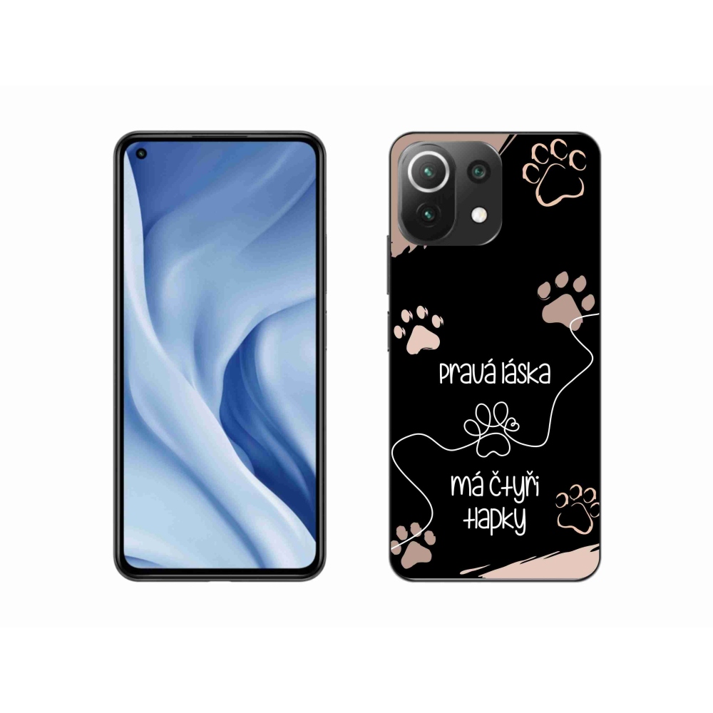 Gél borító mmCase a Xiaomi 11 Lite 5G NE számára - kutya motívum 1 fekete háttér