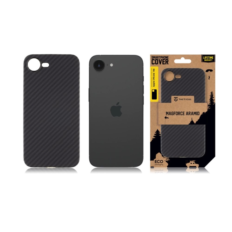Taktikai MagForce Aramid borító Apple iPhone 16e fekete készülékhez