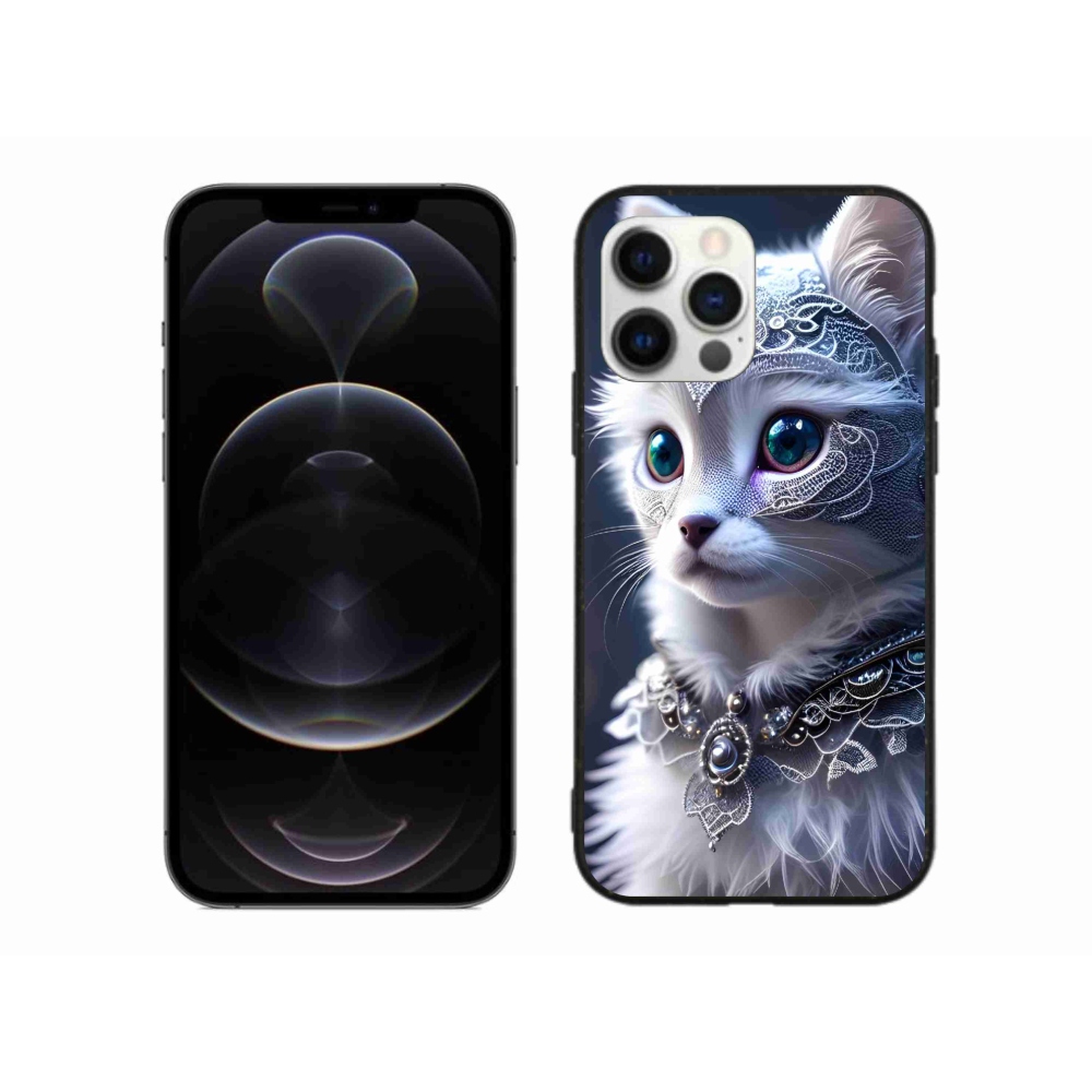 Gél védőburkolat mmCase iPhone 12 Pro Max készülékhez - fehér macska