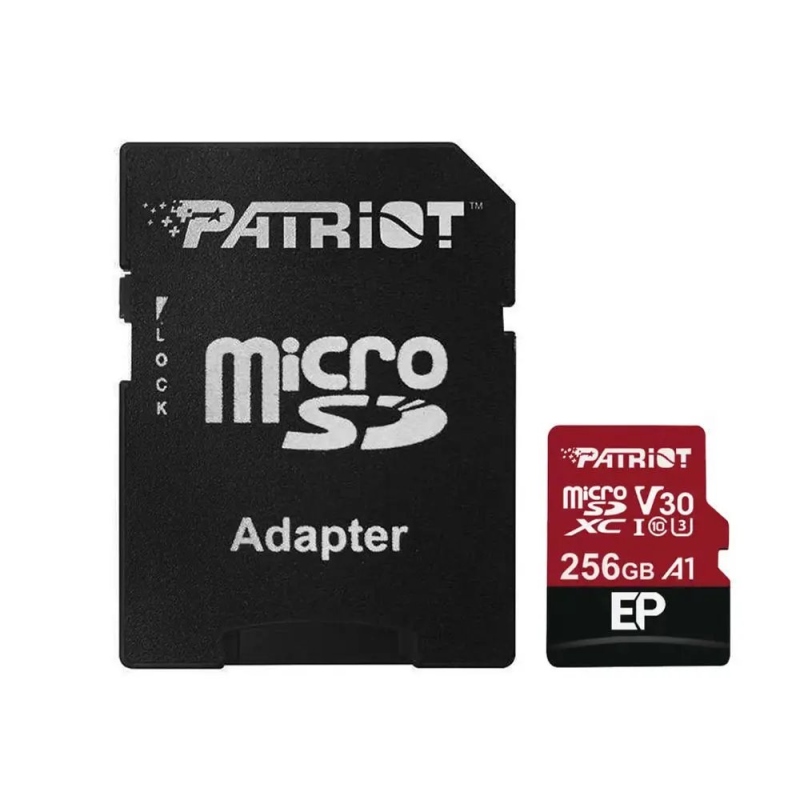 microSDXC 256GB Patriot A1 Class 10 osztály, inkl. Adapter