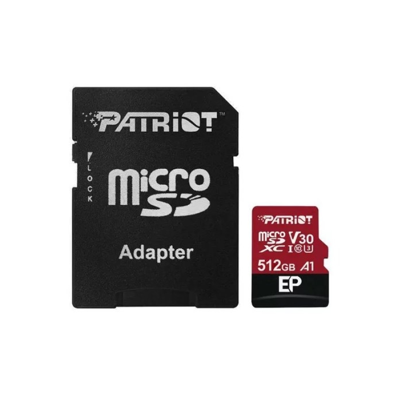 microSDXC 512GB Patriot A1 Class 10 osztályú microSDXC 512GB, inkl. Adapter