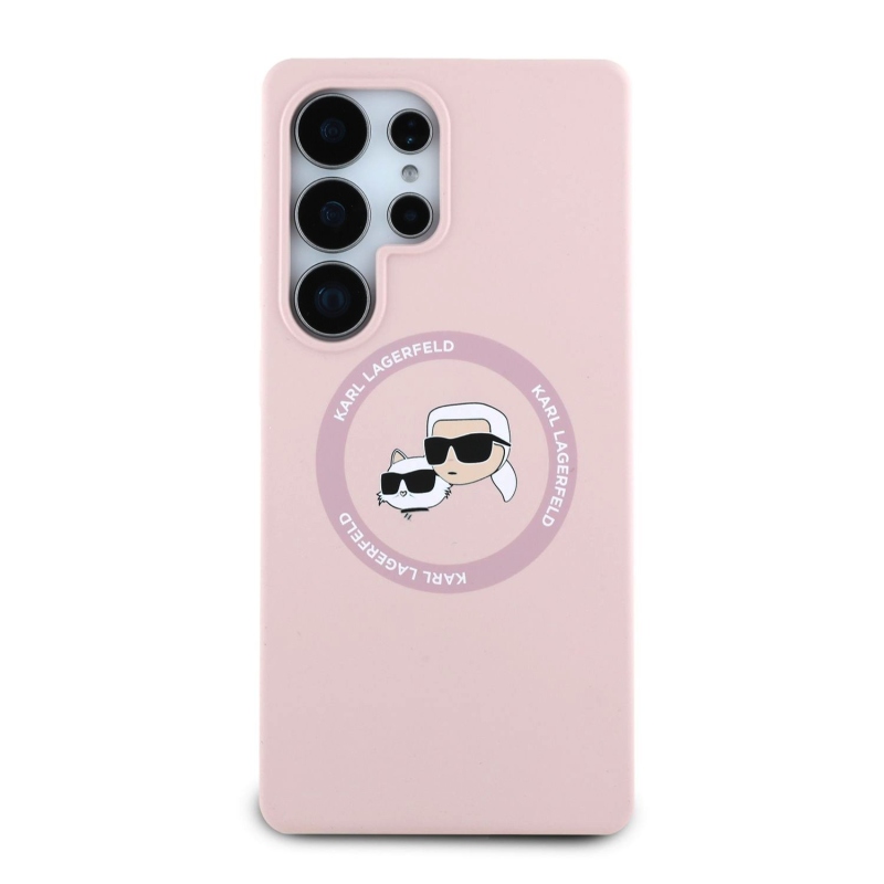 Karl Lagerfeld Liquid Silicone K&CH Heads MagSafe hátlap Samsung Galaxy S25 Ultra Pink borító Samsung Galaxy S25 Ultra Pink