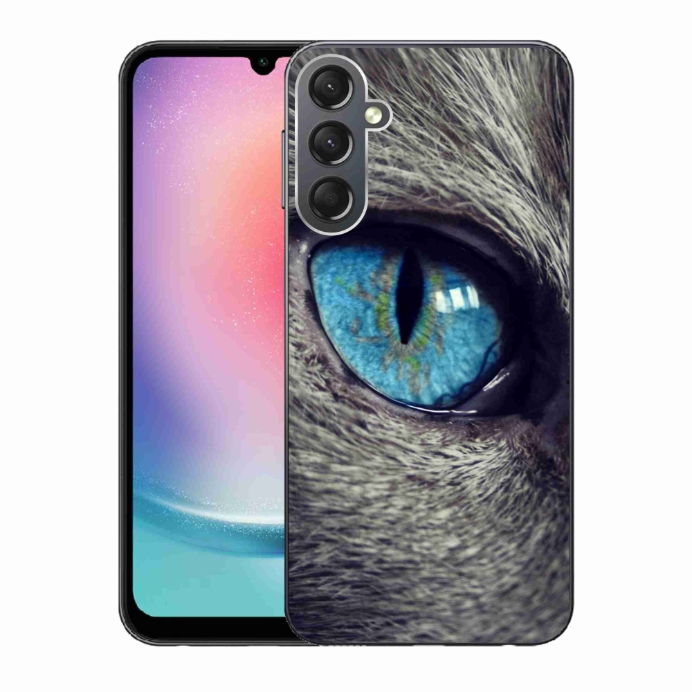 Zselés borítás mmCase Samsung Galaxy A24 készülékhez - kék macskaszem