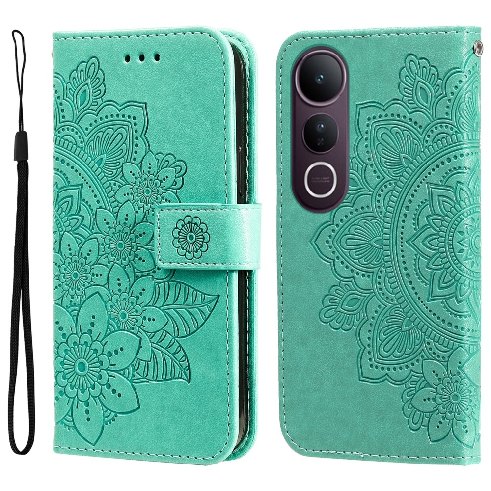 Mandala könyv tok a Vivo V50 Lite 4G/5G készülékhez - teal színű