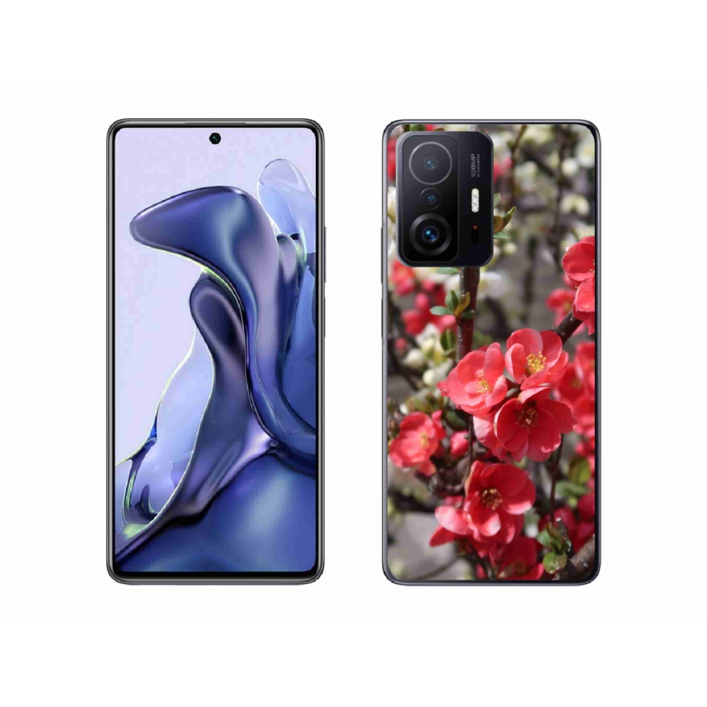 Gél borítás mmCase a Xiaomi 11T-hez - piros virágok
