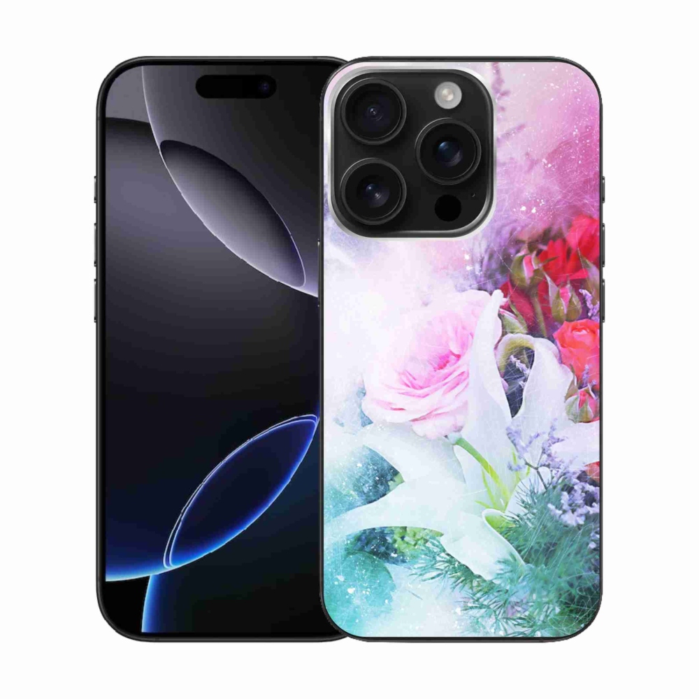 Gél borítás mmCase iPhone 16 Pro készülékhez - virágok 4